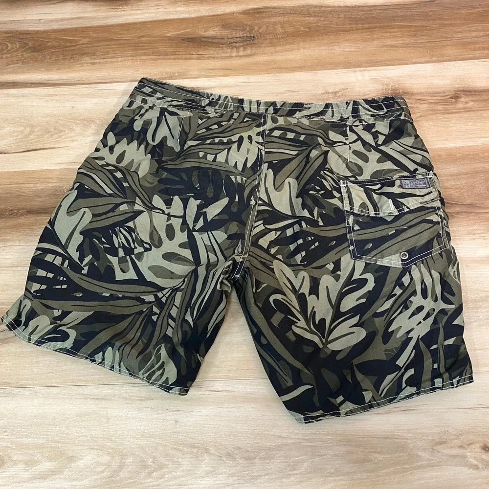 Polo Ralph Lauren Mens Tropical Leaf Camo‎ Board Shorts Olive Green Size 36